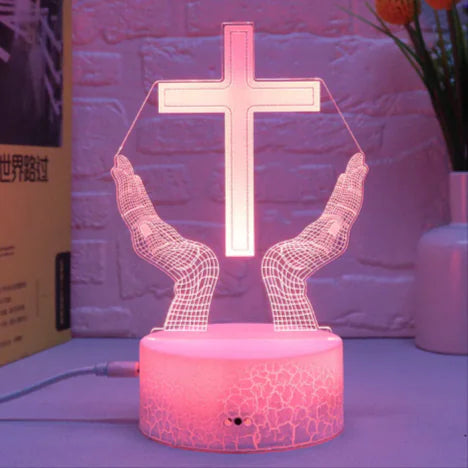 3D LED Cross Touch Lamp