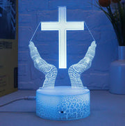 3D LED Cross Touch Lamp