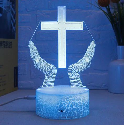 3D LED Cross Touch Lamp