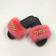 Faux Fur Fashion Slides