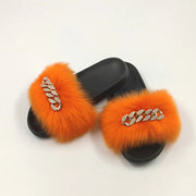 Faux Fur Fashion Slides