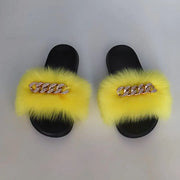 Faux Fur Fashion Slides