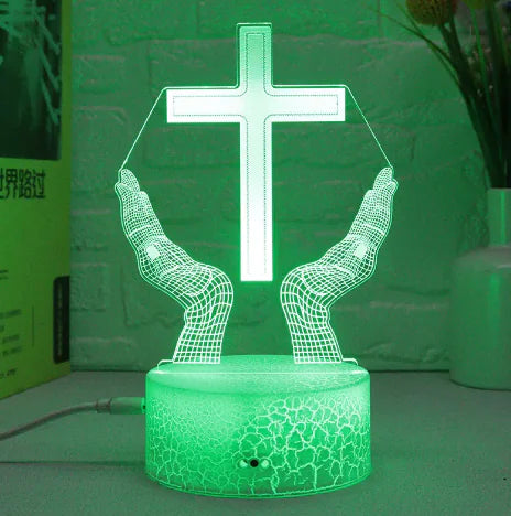 3D LED Cross Touch Lamp