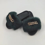 Faux Fur Fashion Slides