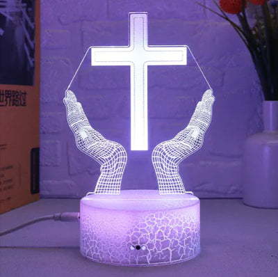 3D LED Cross Touch Lamp