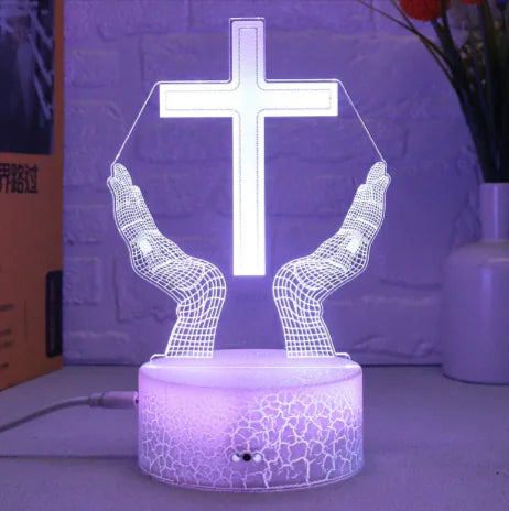 3D LED Cross Touch Lamp