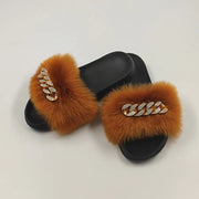 Faux Fur Fashion Slides