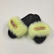 Faux Fur Fashion Slides