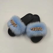 Faux Fur Fashion Slides